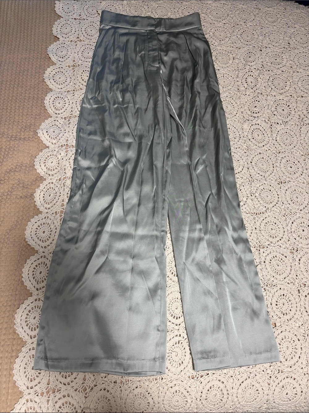 Satin Wide-Leg Pants